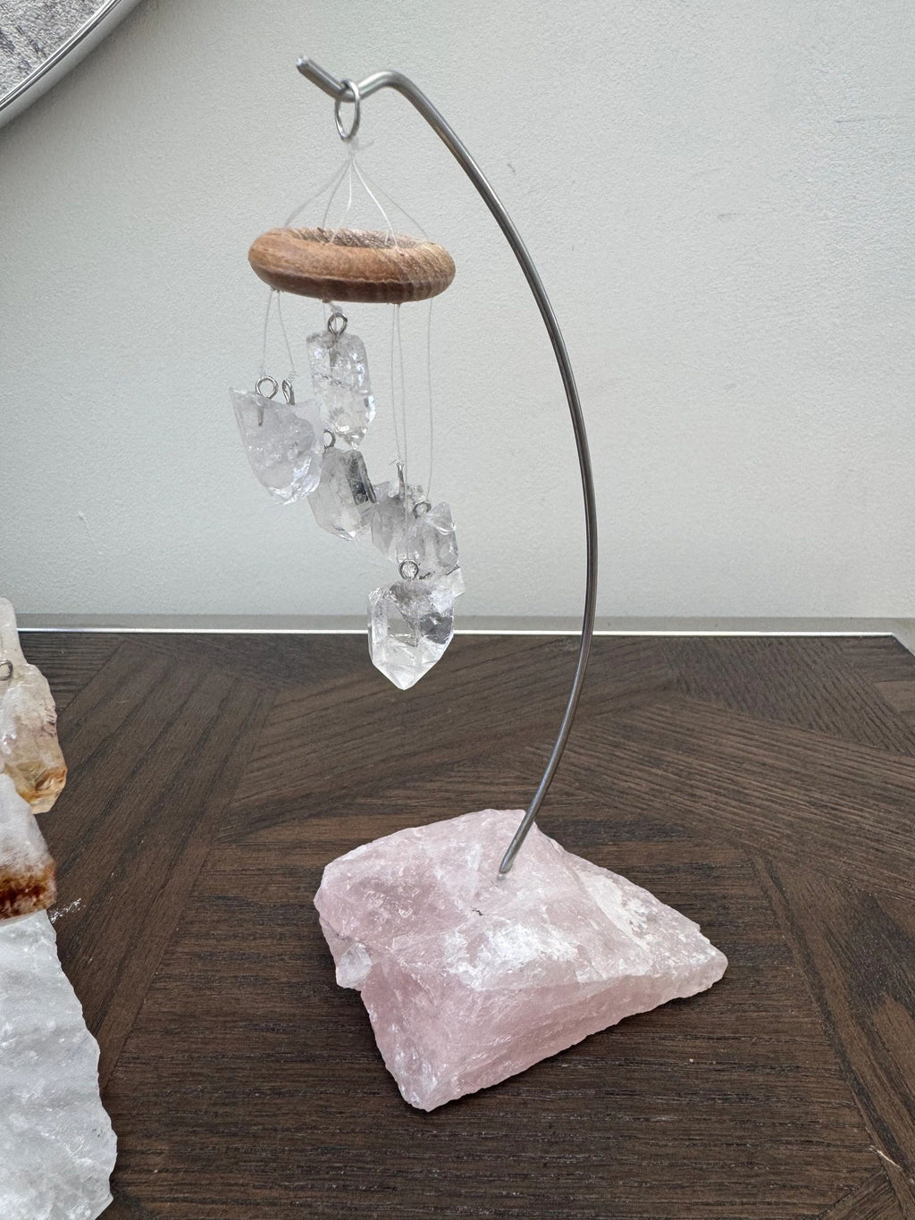 Crystal Desk Windchimes Citrine and Clear Quartz