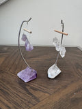 Crystal Desk Windchimes Amethyst Clear Quartz