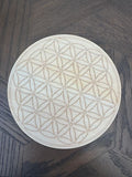 Flower of Life Wooden Crystal Grid