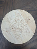 Natural Metatron's Cube Wooden Crystal Grid Specimen