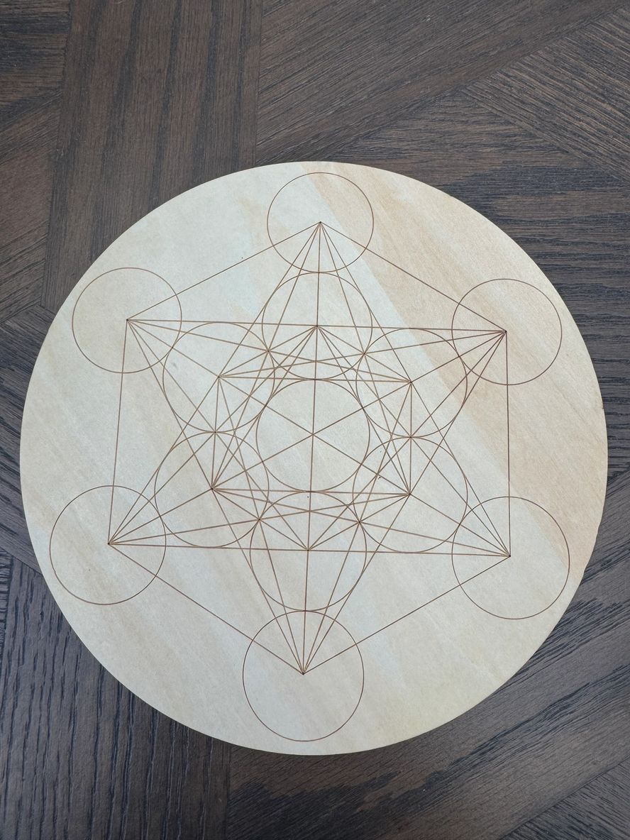 Natural Metatron's Cube Wooden Crystal Grid Specimen