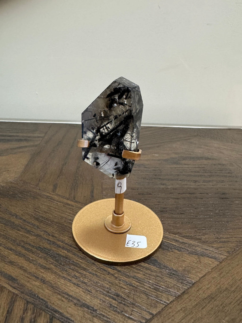 Natural Black Tourmaline on Stand Crystal Specimen