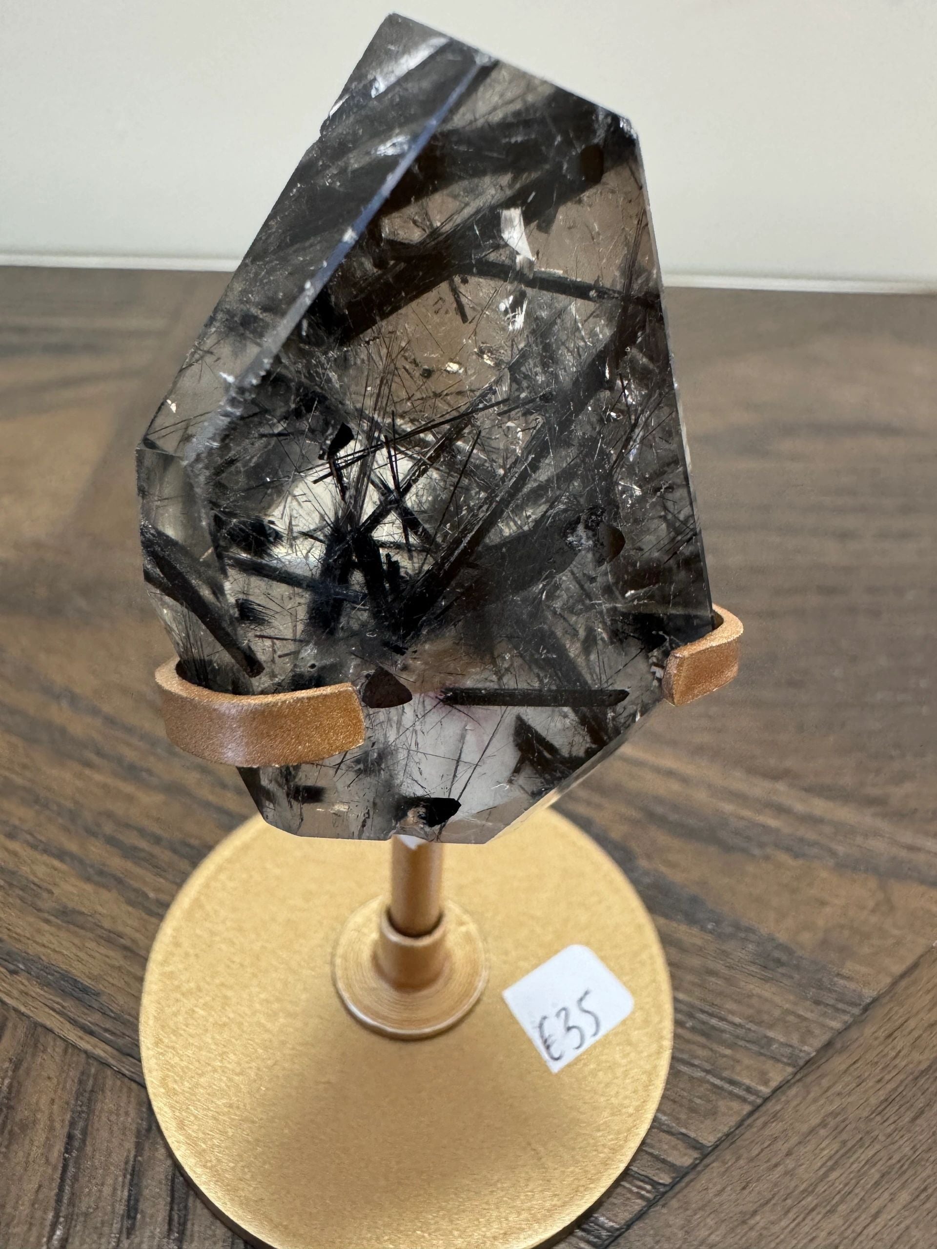 Natural Black Tourmaline on Stand Crystal Specimen