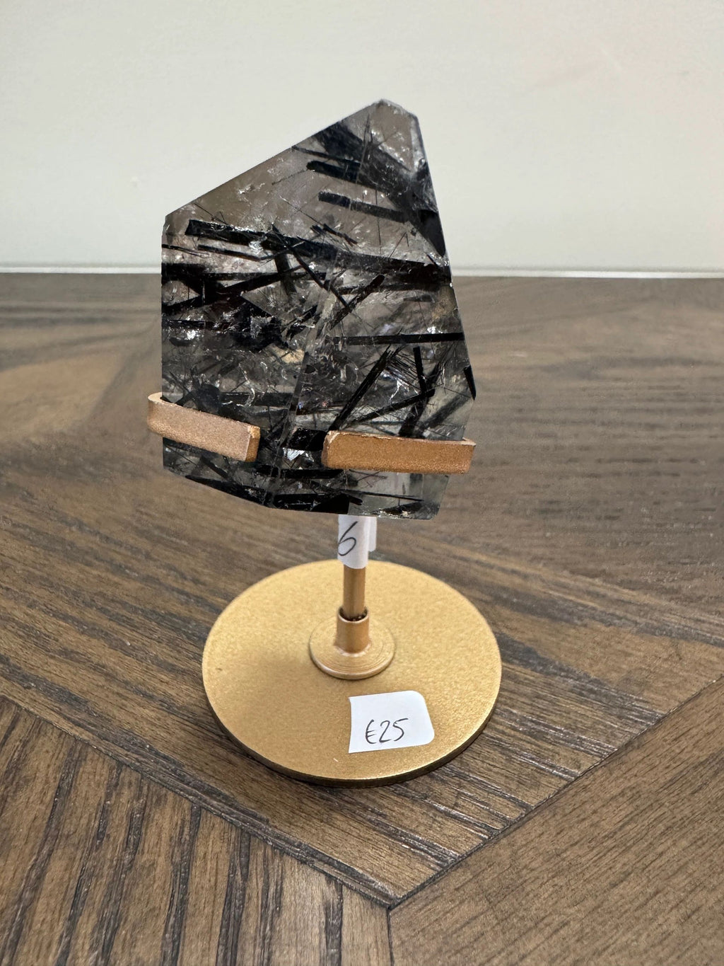 Natural Black Tourmaline on Stand Crystal Specimen