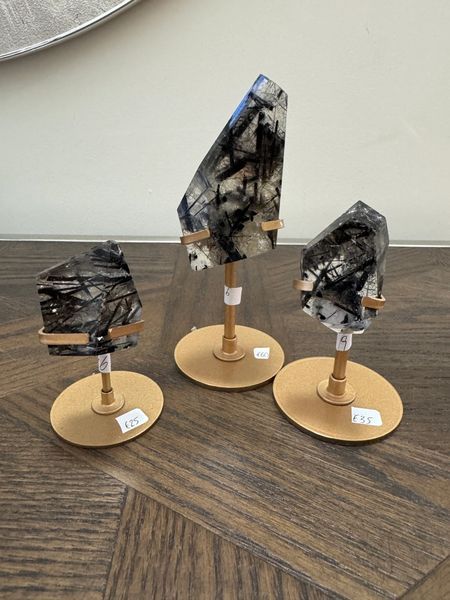 Natural Black Tourmaline on Stand Crystal Specimen