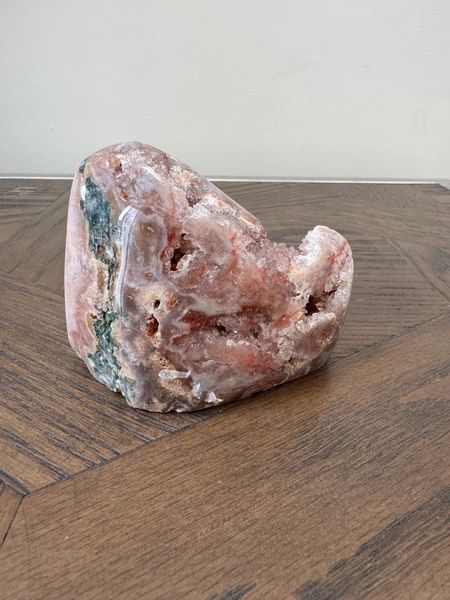 Natural Pink Amethyst Geode Crystal Specimen