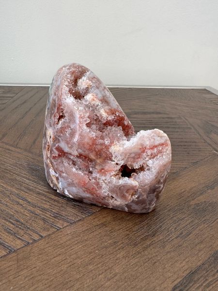 Natural Pink Amethyst Geode Crystal Specimen