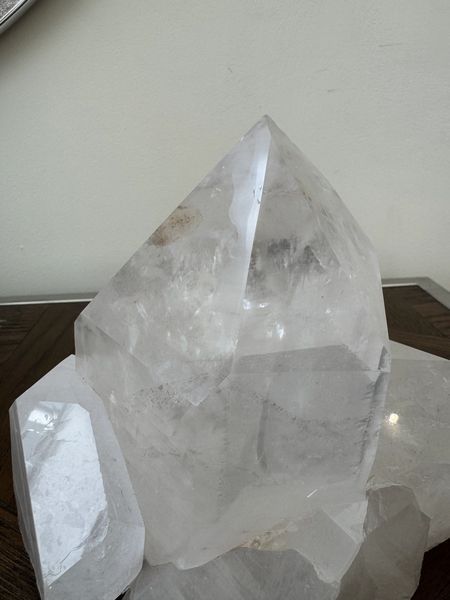 Natural Clear Quartz Point Cluster Crystal Specimen