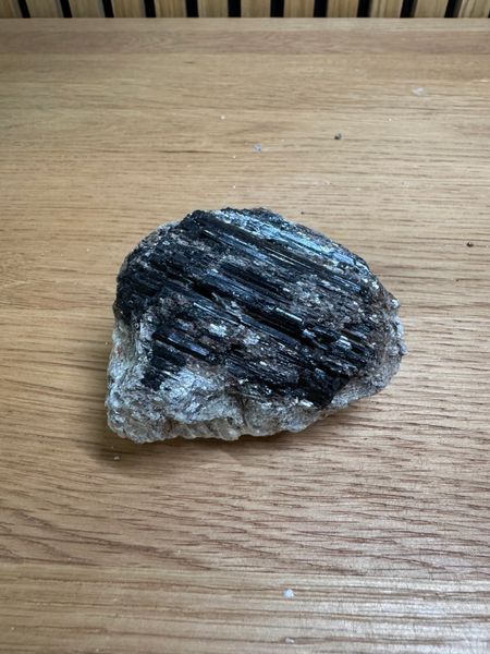 Natural Black Tourmaline with Mica Freeform Crystal Specimen