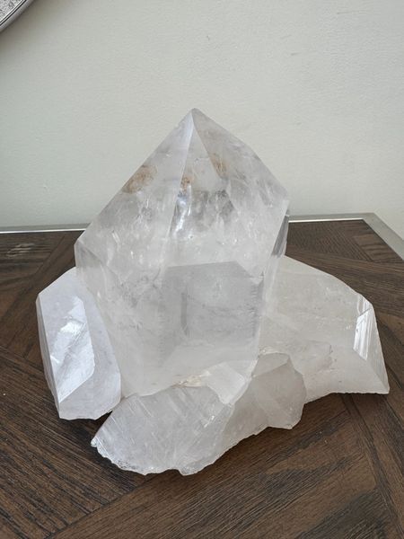 Natural Clear Quartz Point Cluster Crystal Specimen