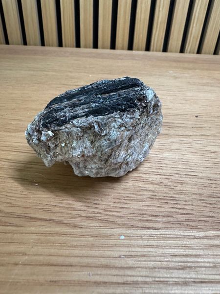 Natural Black Tourmaline with Mica Freeform Crystal Specimen