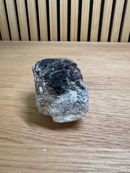Natural Black Tourmaline with Mica Freeform Crystal Specimen