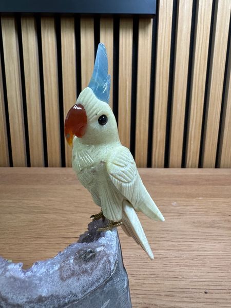 Parrot on Amethyst Base