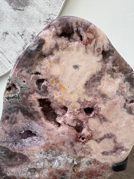 Natural Pink Amethyst Slice on Stand Crystal Specimen