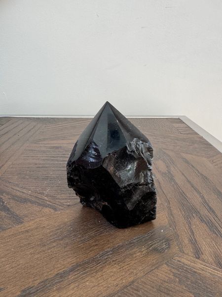 Natural Dark Polished Blue Flash Crystal Specimen