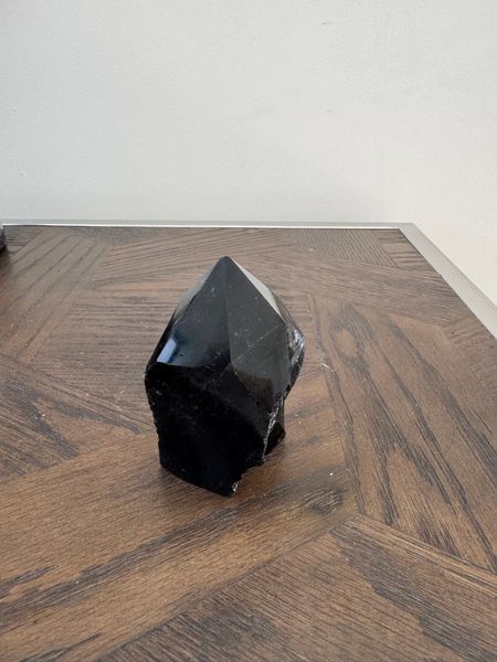 Natural Dark Polished Blue Flash Crystal Specimen