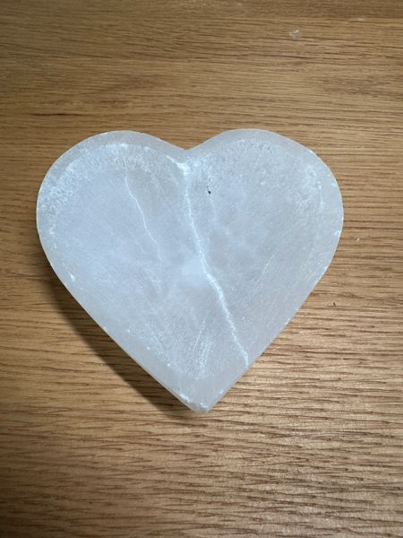 Selenite Heart Bowl Unpolished