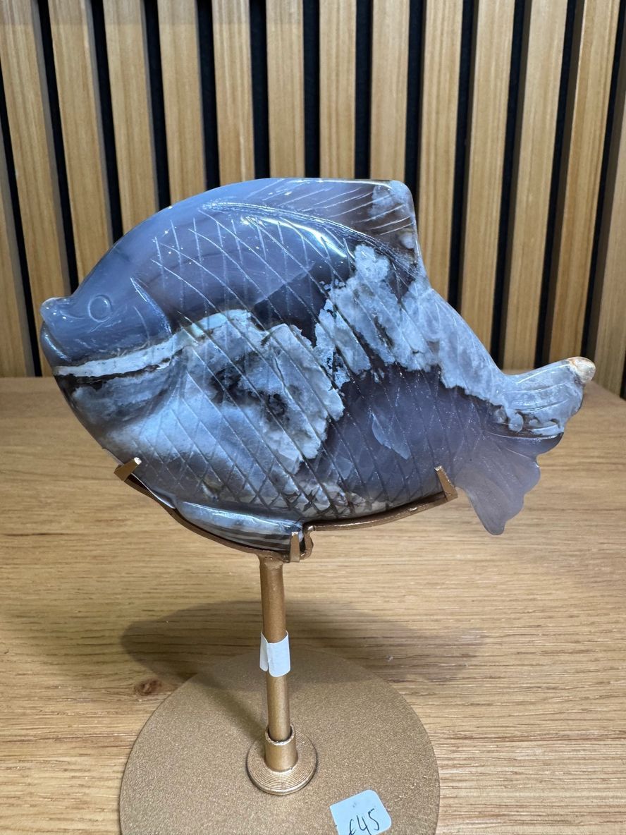 Blue Flower Agate Fish