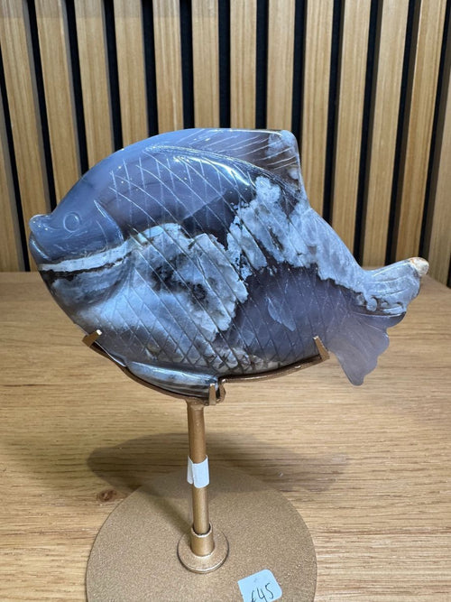 Blue Flower Agate Fish