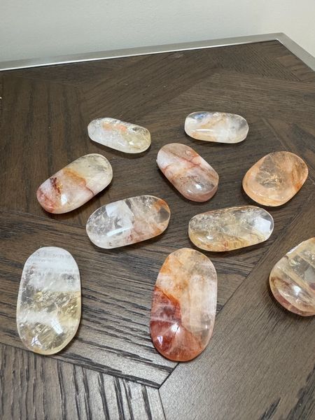 Natural Golden Healer Quartz Palmstone Crystal Specimen