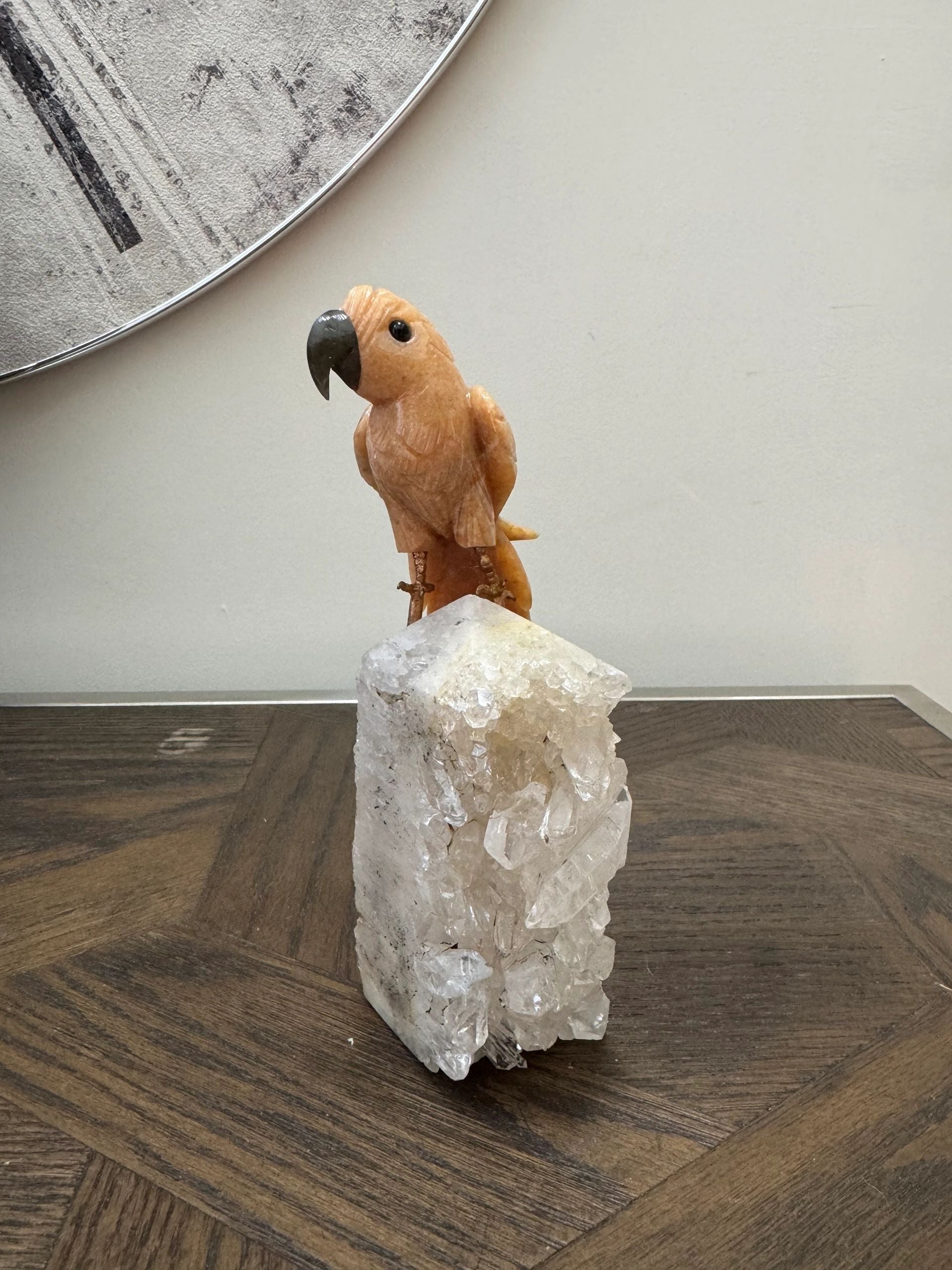 Natural Sunstone Parrot Base Crystal Specimen