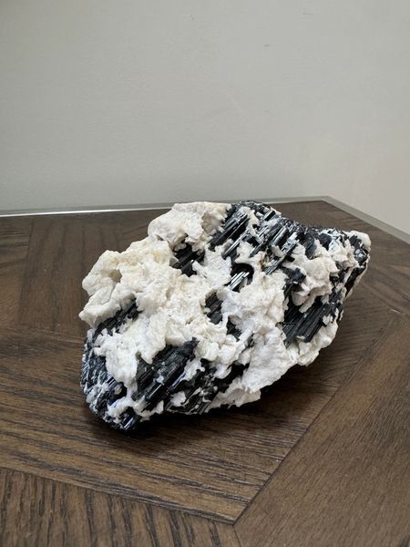 Natural Black Tourmaline in Albite Matrix Crystal Specimen