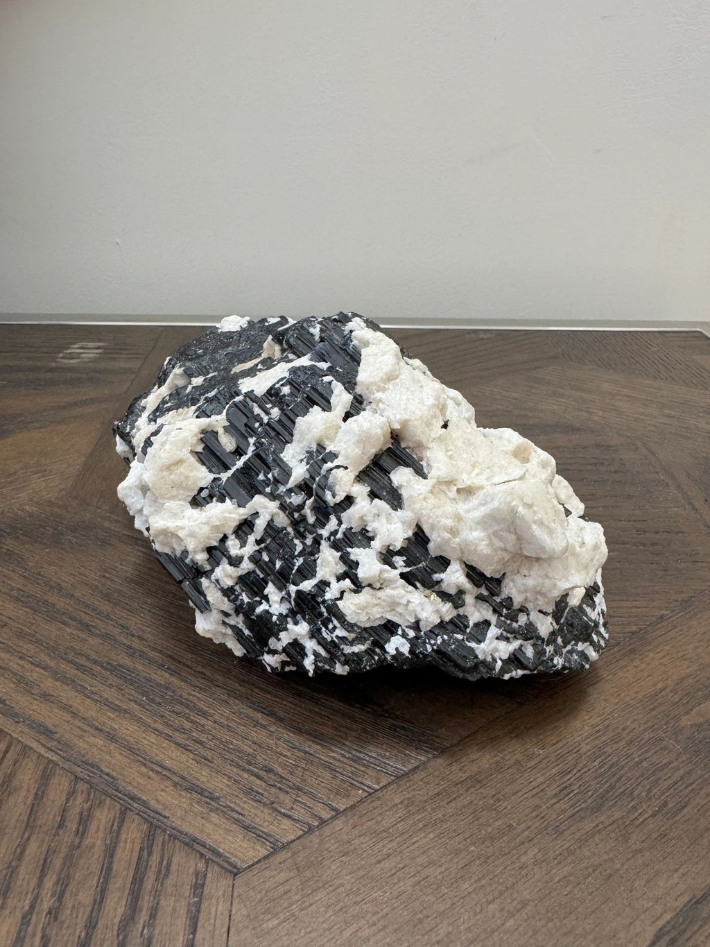 Natural Black Tourmaline in Albite Matrix Crystal Specimen
