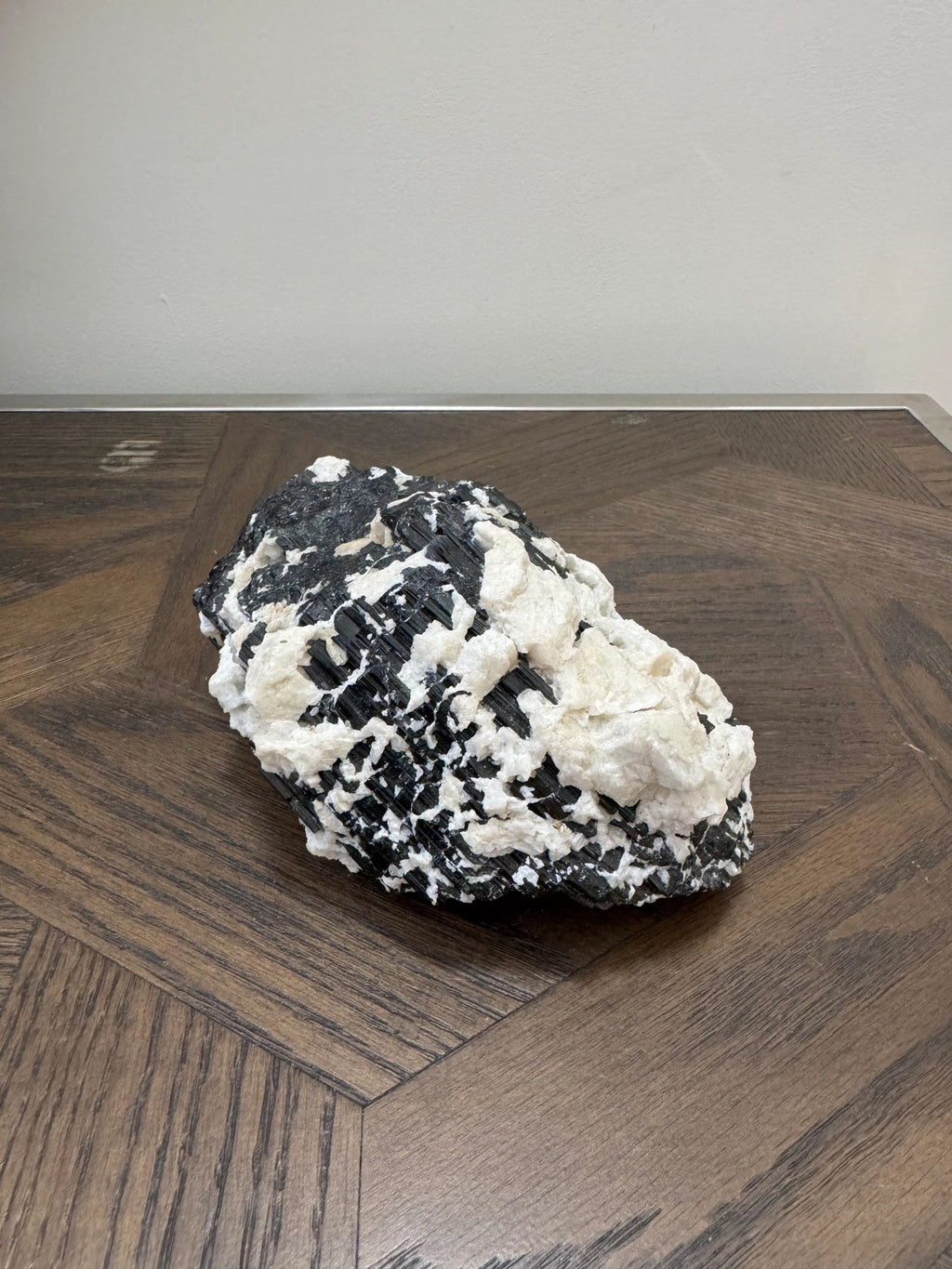 Natural Black Tourmaline in Albite Matrix Crystal Specimen