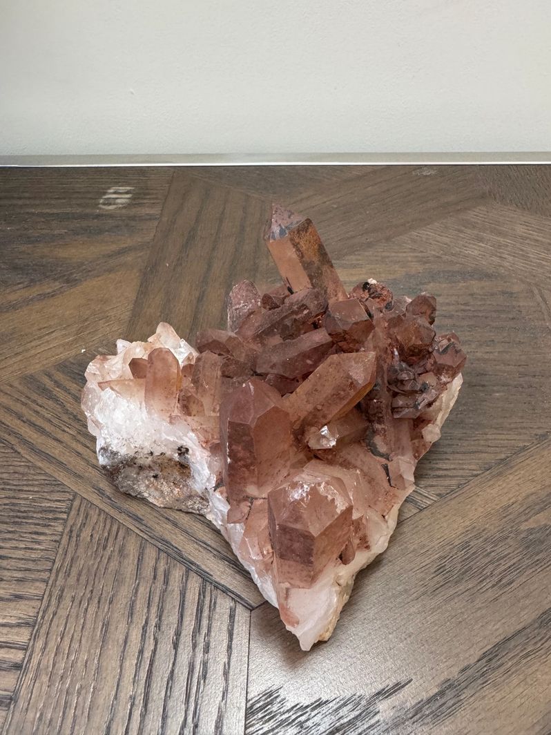 Natural Tangerine Quartz Cluster Crystal Specimen