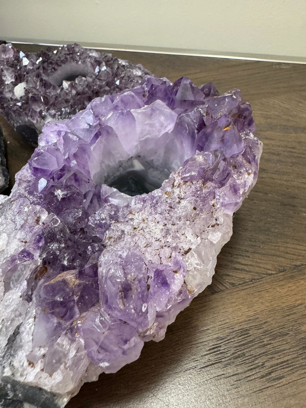 Natural Raw Amethyst Tealight Holder Crystal Specimen