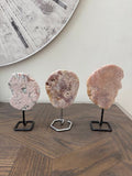 Natural Pink Amethyst Slab on Stand Crystal Specimen