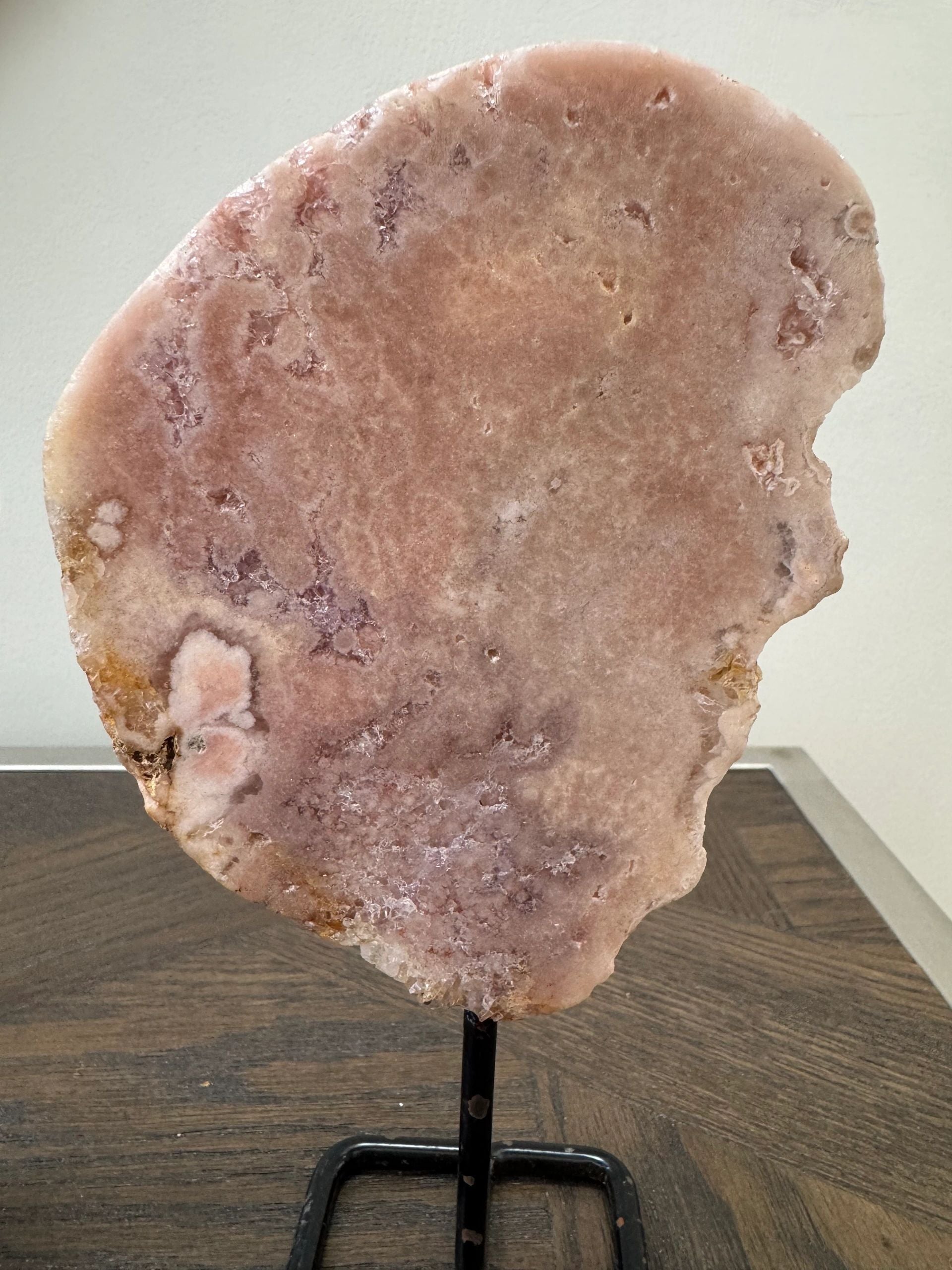 Natural Pink Amethyst Slab on Stand Crystal Specimen