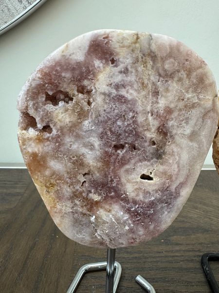 Natural Pink Amethyst Slab on Stand Crystal Specimen