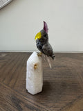 Luna Grey Jasper Cockatoo Clear Quartz Tower