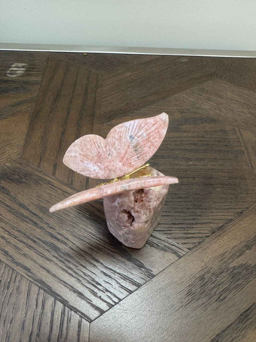 Pink Amethyst Butterfly on Pink Amethyst Base
