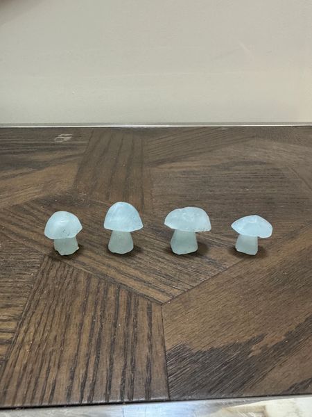 Natural Aquamarine Mushroom Crystal Carving Specimen