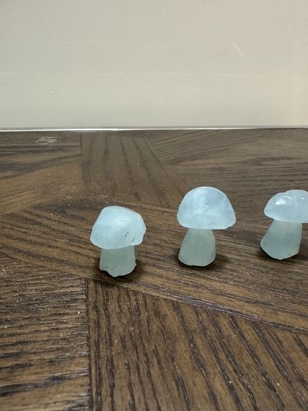 Natural Aquamarine Mushroom Crystal Carving Specimen