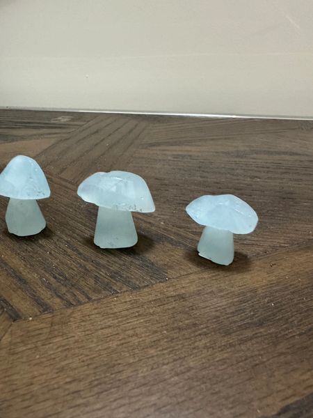 Natural Aquamarine Mushroom Crystal Carving Specimen