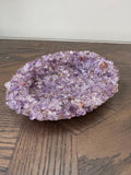 Natural Purple Carved Amethyst Bowl Crystal Specimen