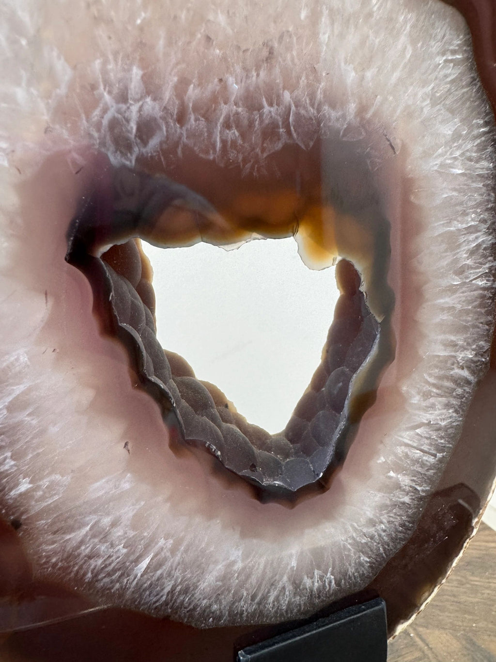 Natural Polished Agate Slice on Stand Crystal Specimen