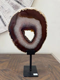 Natural Polished Agate Slice on Stand Crystal Specimen