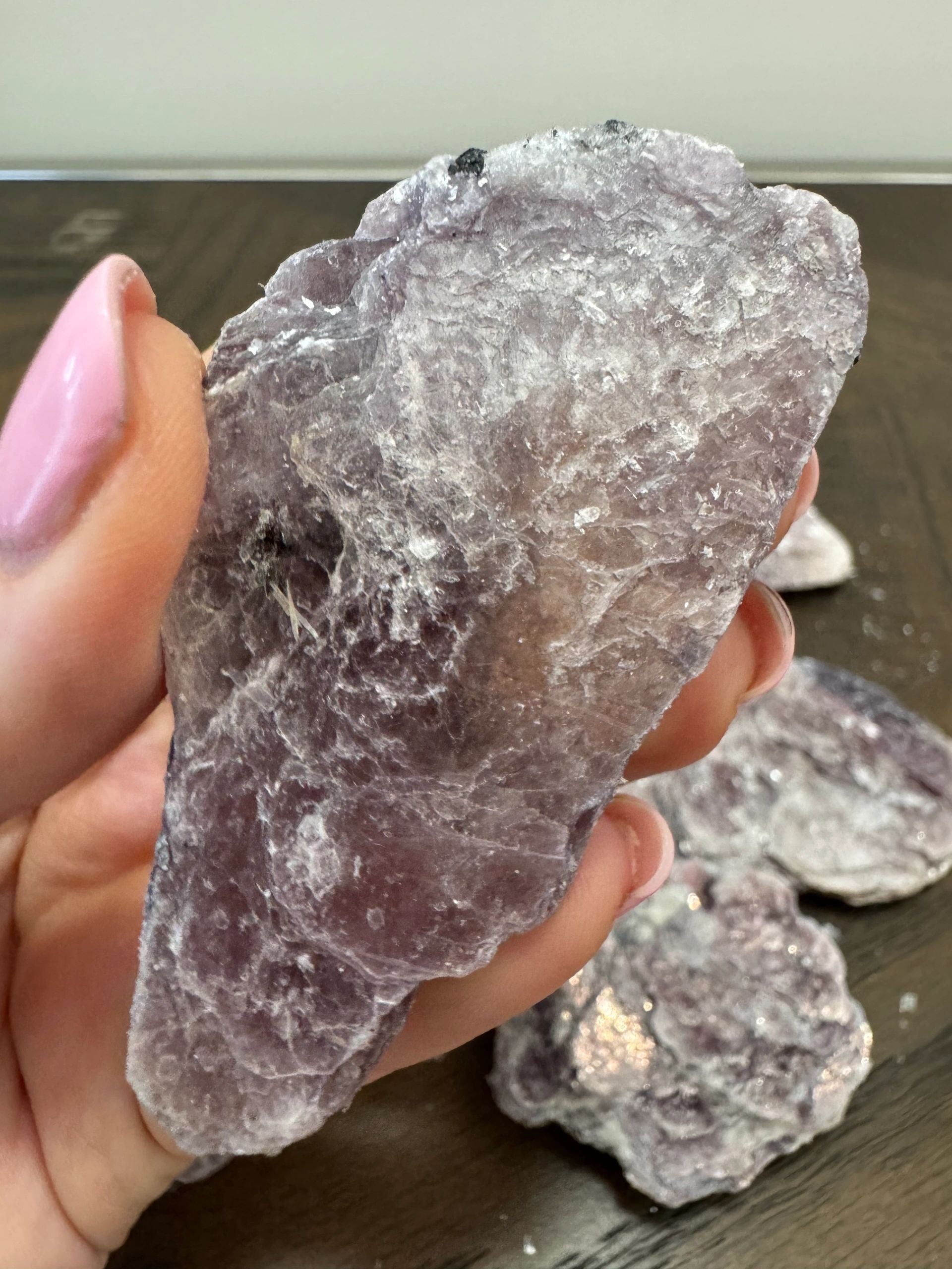 Natural Raw Lilac Lepidolite Crystal Specimen