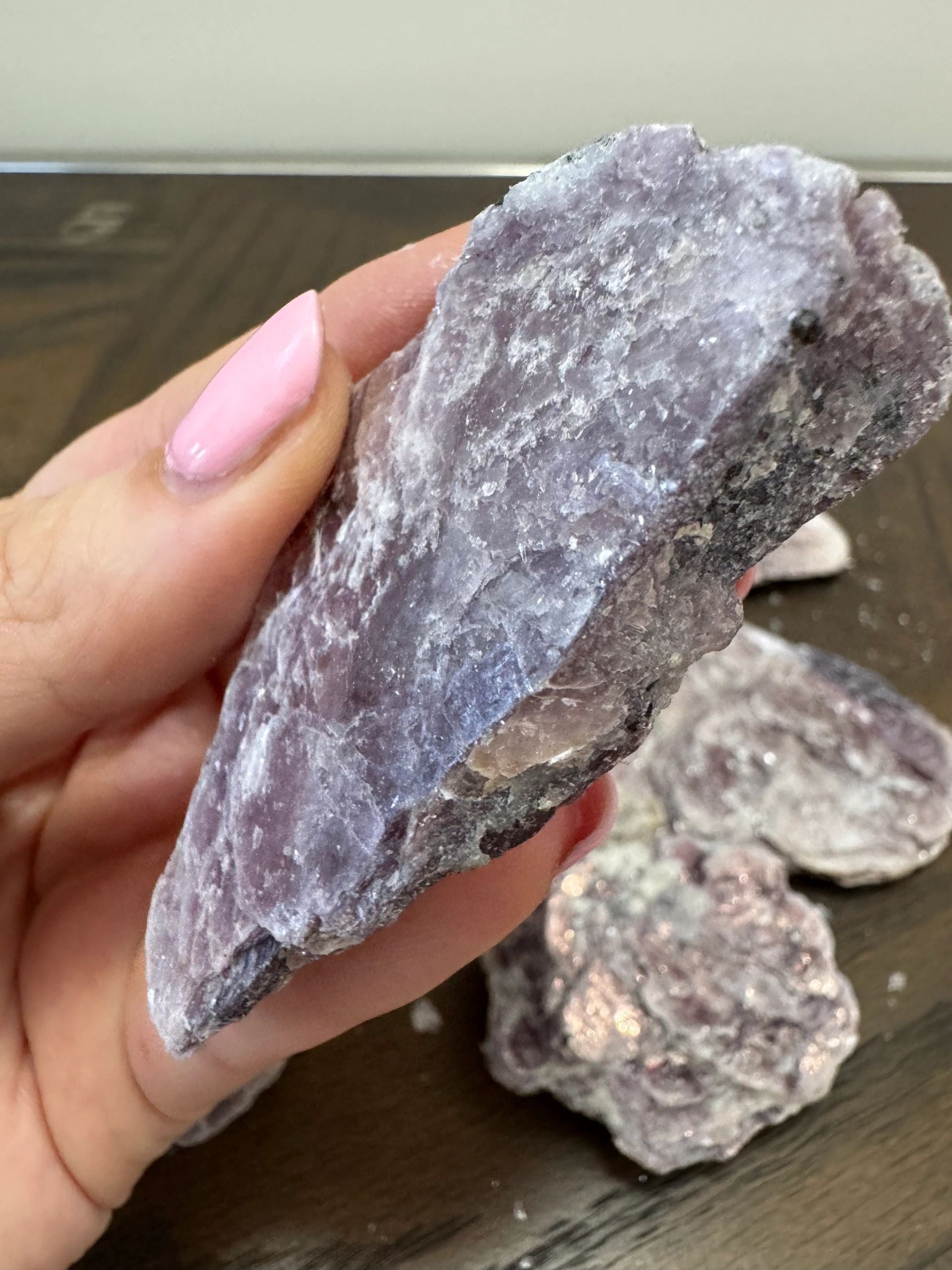 Natural Raw Lilac Lepidolite Crystal Specimen
