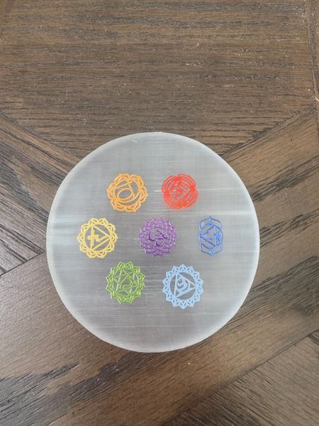 Seven Chakra Selenite Plate