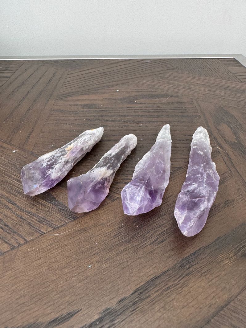Natural Raw Purple Amethyst Wand Points Crystal Specimen