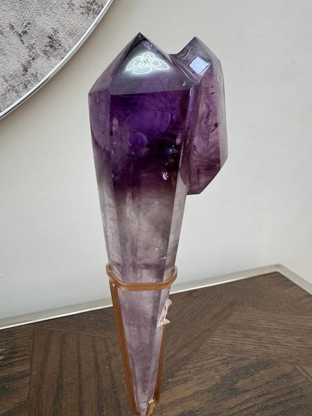 Natural Amethyst Wand on Stand Crystal Specimen