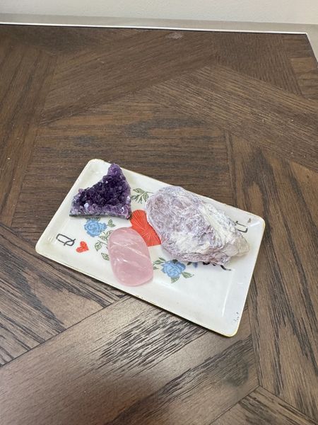 Natural Calm & Comfort Amethyst Lepidolite Rose Quartz Crystal Specimen