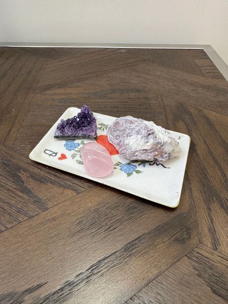 Natural Calm & Comfort Amethyst Lepidolite Rose Quartz Crystal Specimen