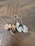 Natural Black Tourmaline in Matrix Rough Crystal Keyring Specimen
