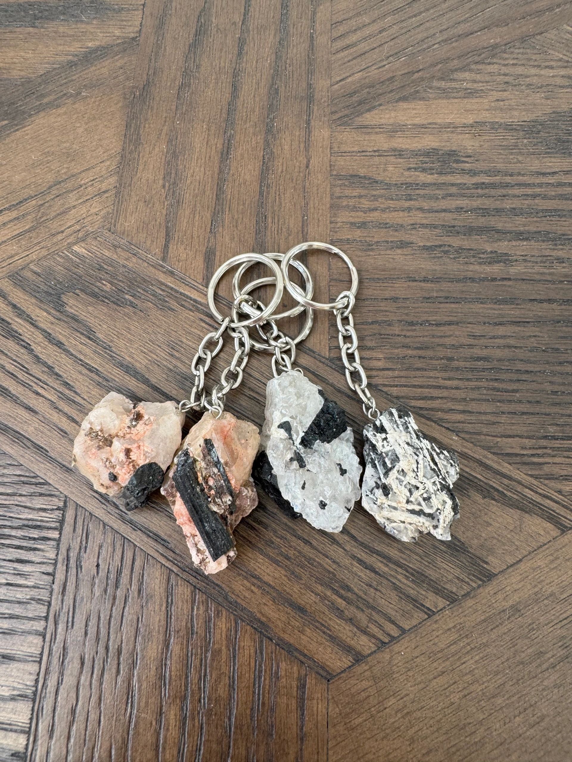 Smoky Quartz Tumbled Keyring